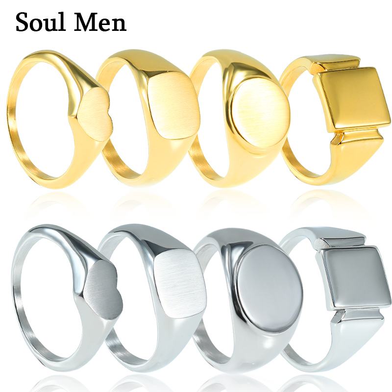 Mens Signet Ring - Soul 남성용 티타늄 강철 반지, 남성용