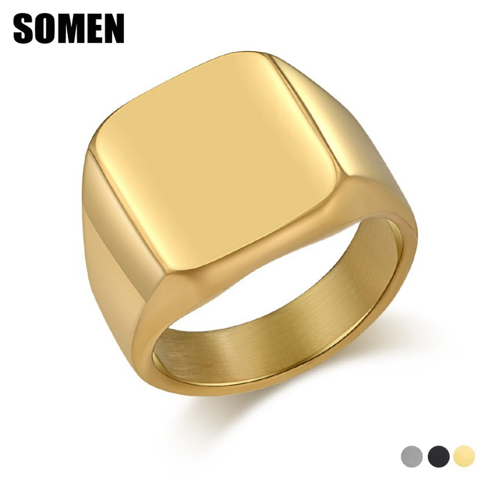Mens Signet Ring - 남성용 소멘 시그넷 스퀘어 텅스텐 카바이드
