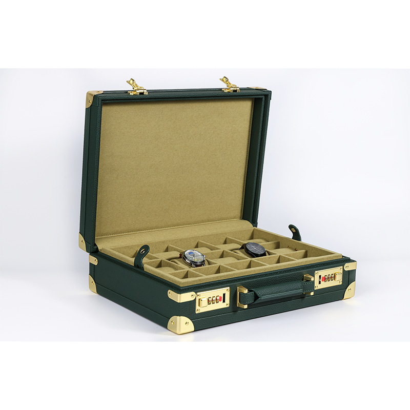 Watch Display Box - OEM ODM 럭셔리 15슬롯 그린 PU