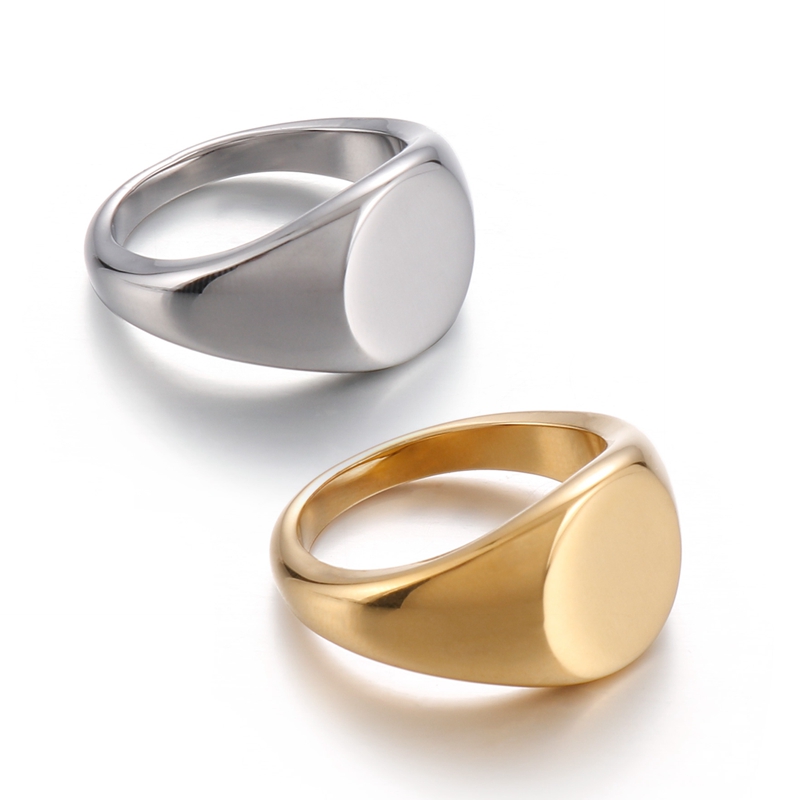 Mens Signet Ring - 인장 반지 스테인레스 스틸 반지 클래식