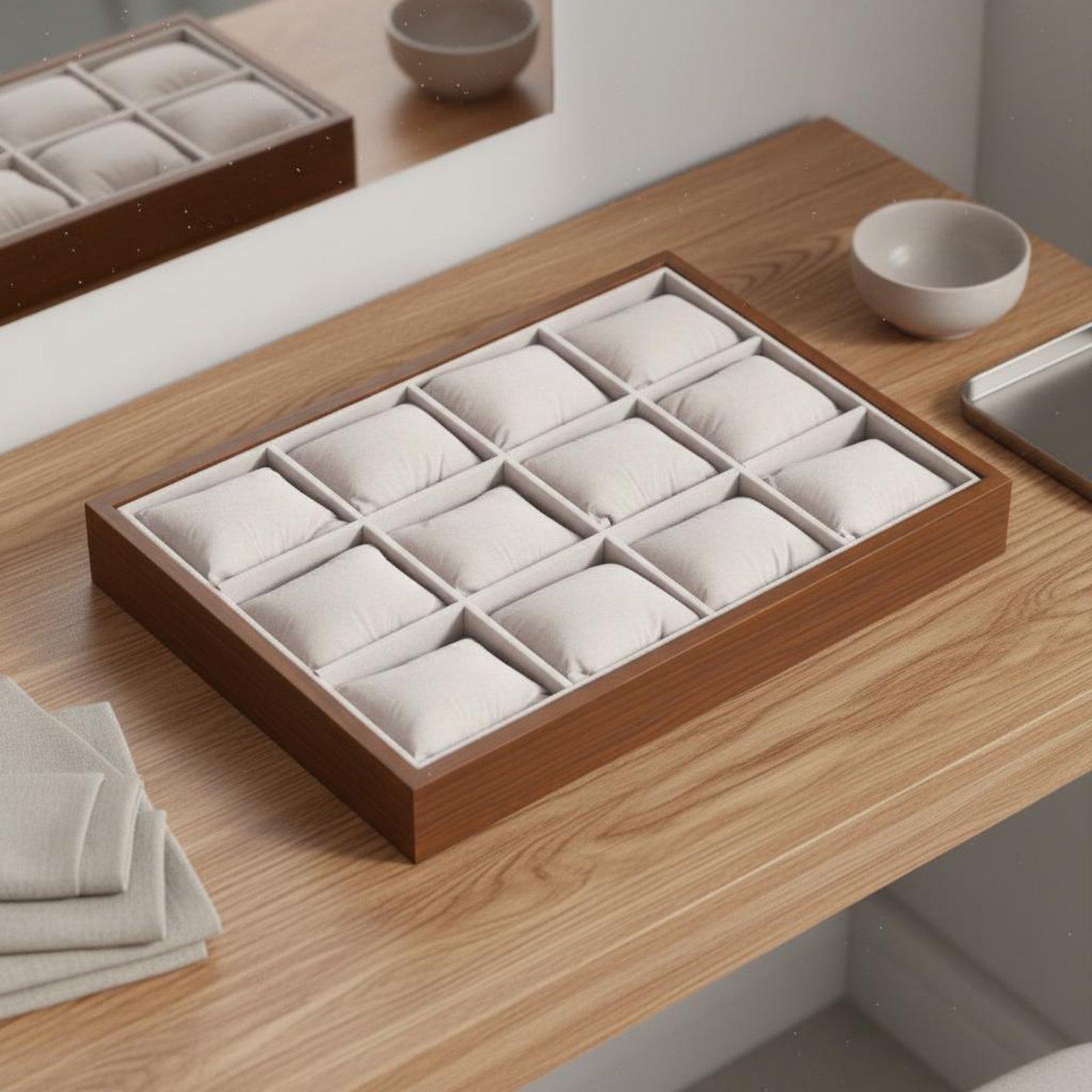 Watch Display Box - 시계 및 보석함 나무 트레이 정리함,