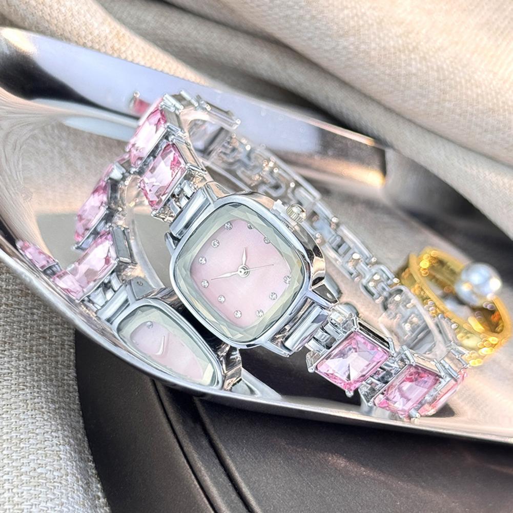 반짝이는 팔찌 시계 사각 다이얼 여성용 시계 사각 다이 - Jewelry Watches Women 리뷰 및 가격
