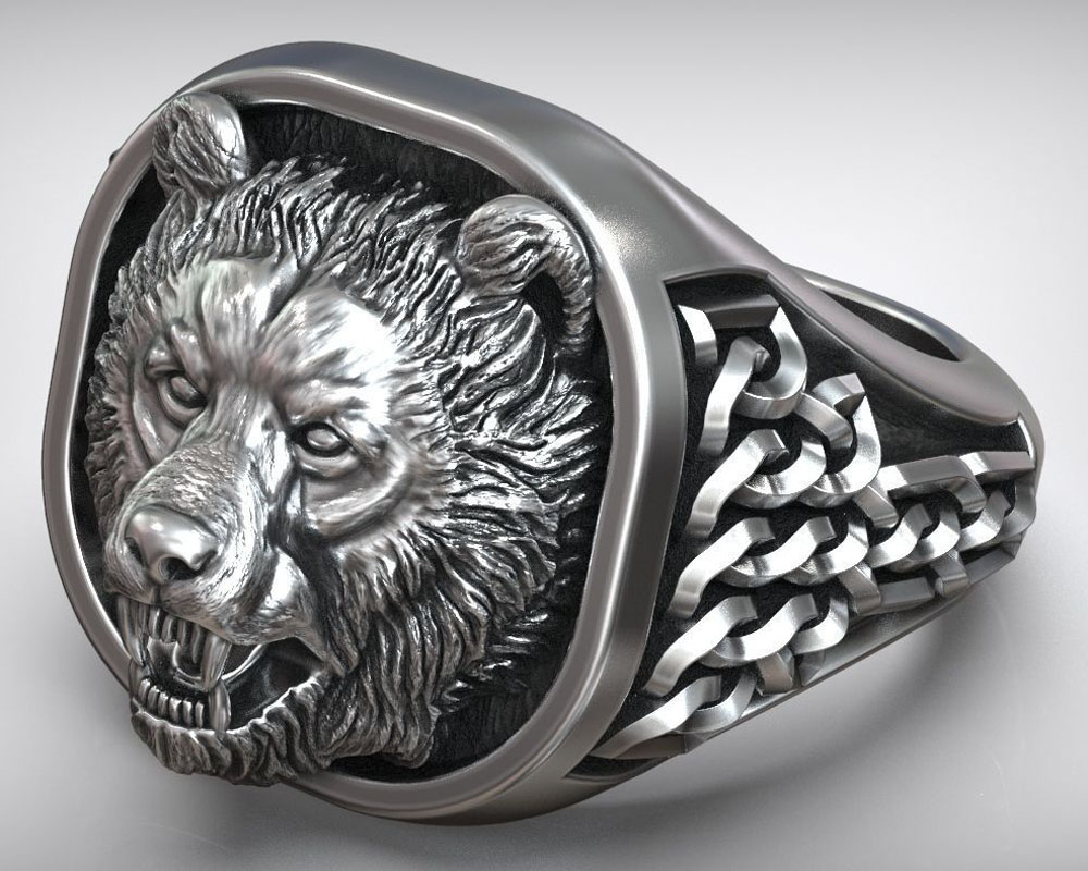 22g 바이킹 곰 머리 북유럽 장식품 앤틱 인장실 맞춤 - Mens Signet Ring 리뷰 및 가격