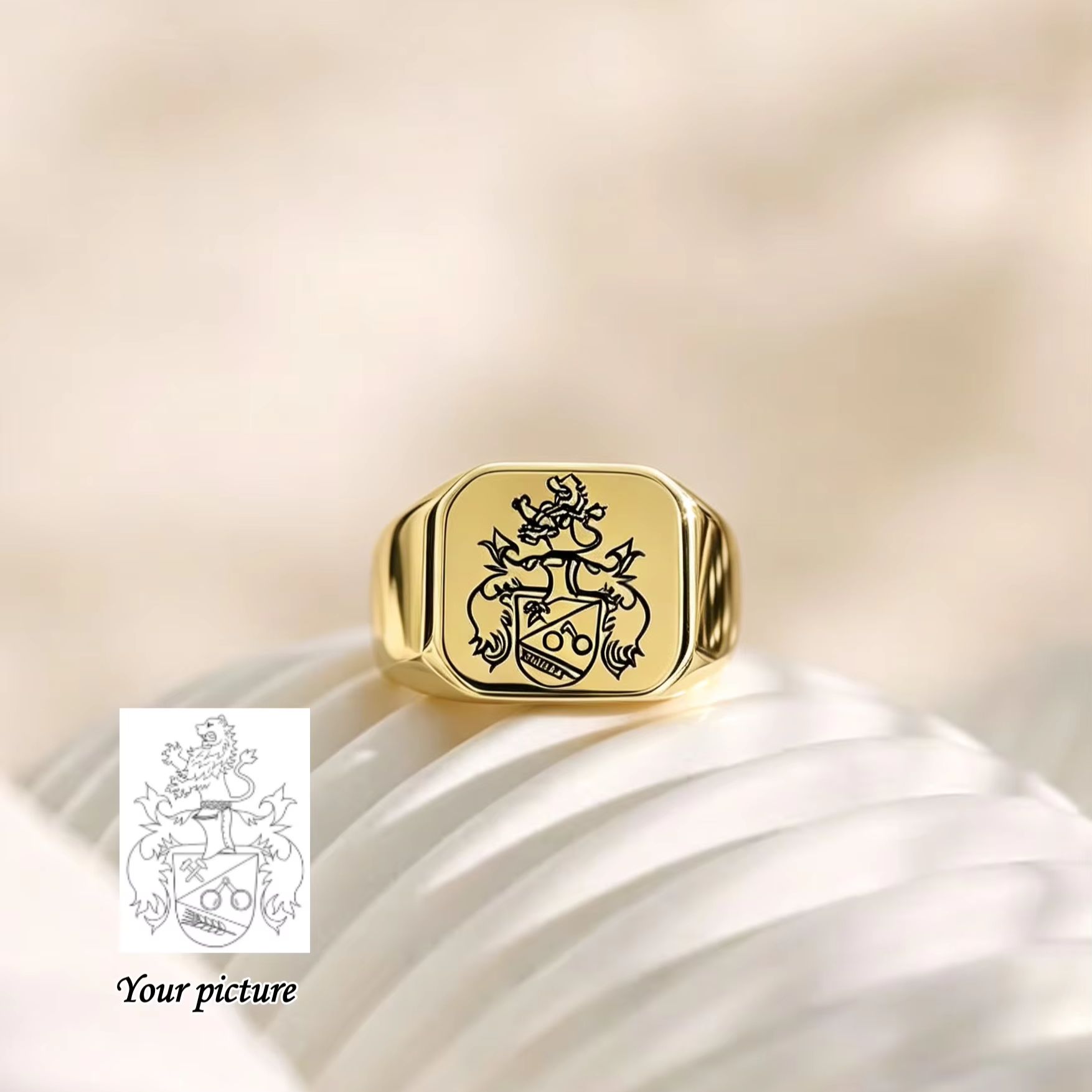 남성용 맞춤형 가족 문장 인장 반지, 개인 맞춤형 스테 - Mens Signet Ring 리뷰 및 가격