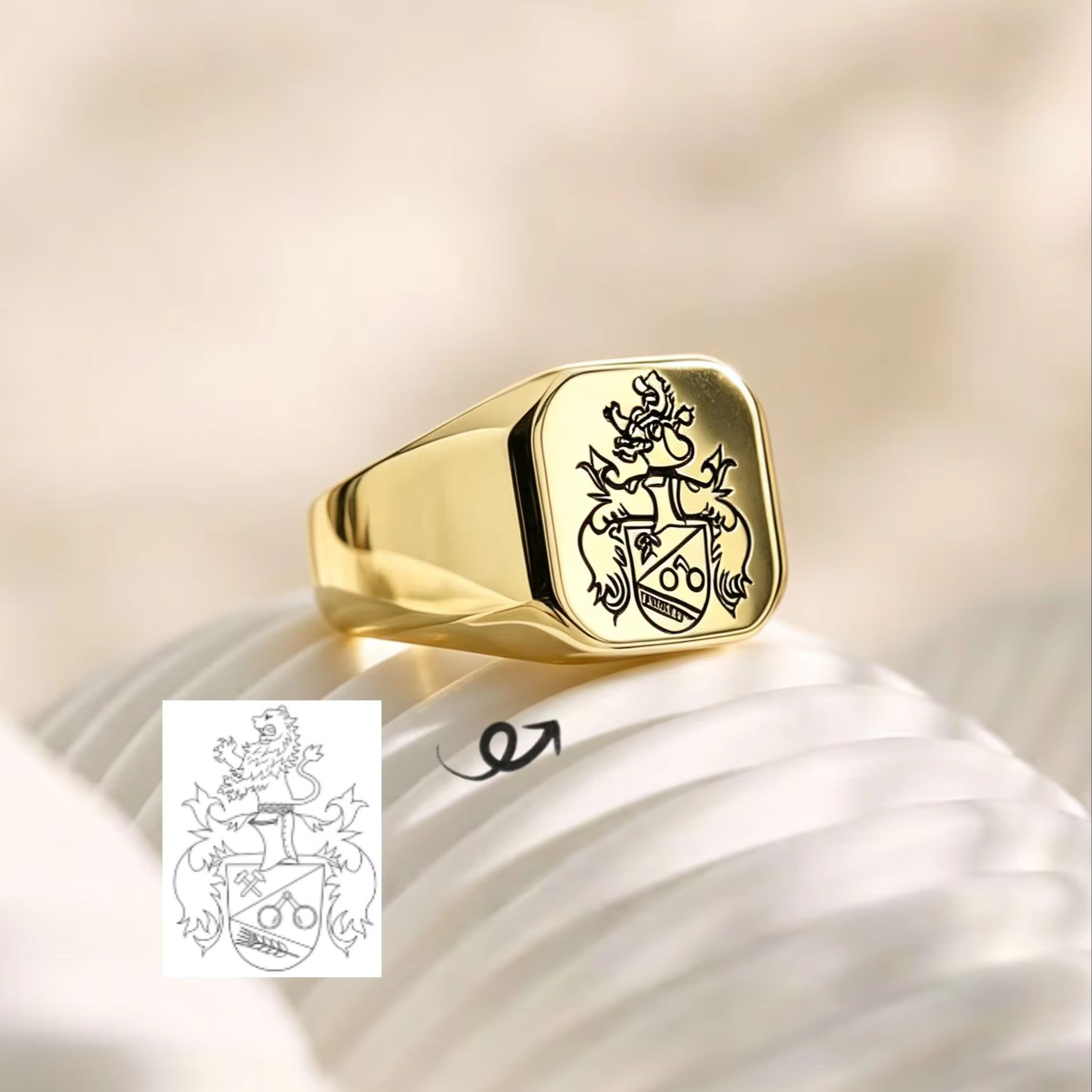 남성용 맞춤형 가족 문장 인장 반지, 개인 맞춤형 스테 - Mens Signet Ring 리뷰 및 가격