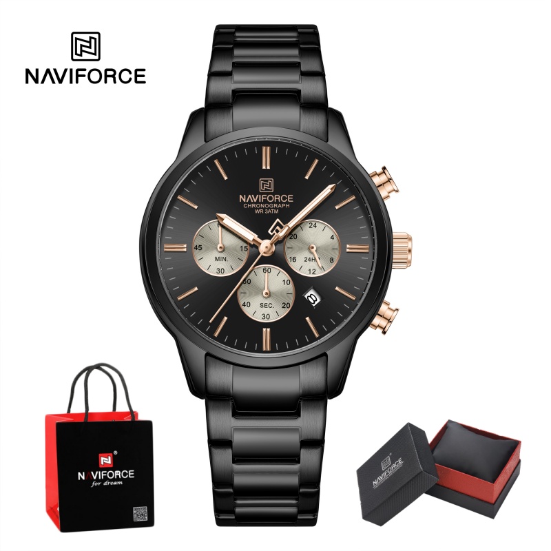 NAVIFORCE 남성용 쿼츠 크로노그래프 시계 방수  - Watch Display Box 리뷰 및 가격