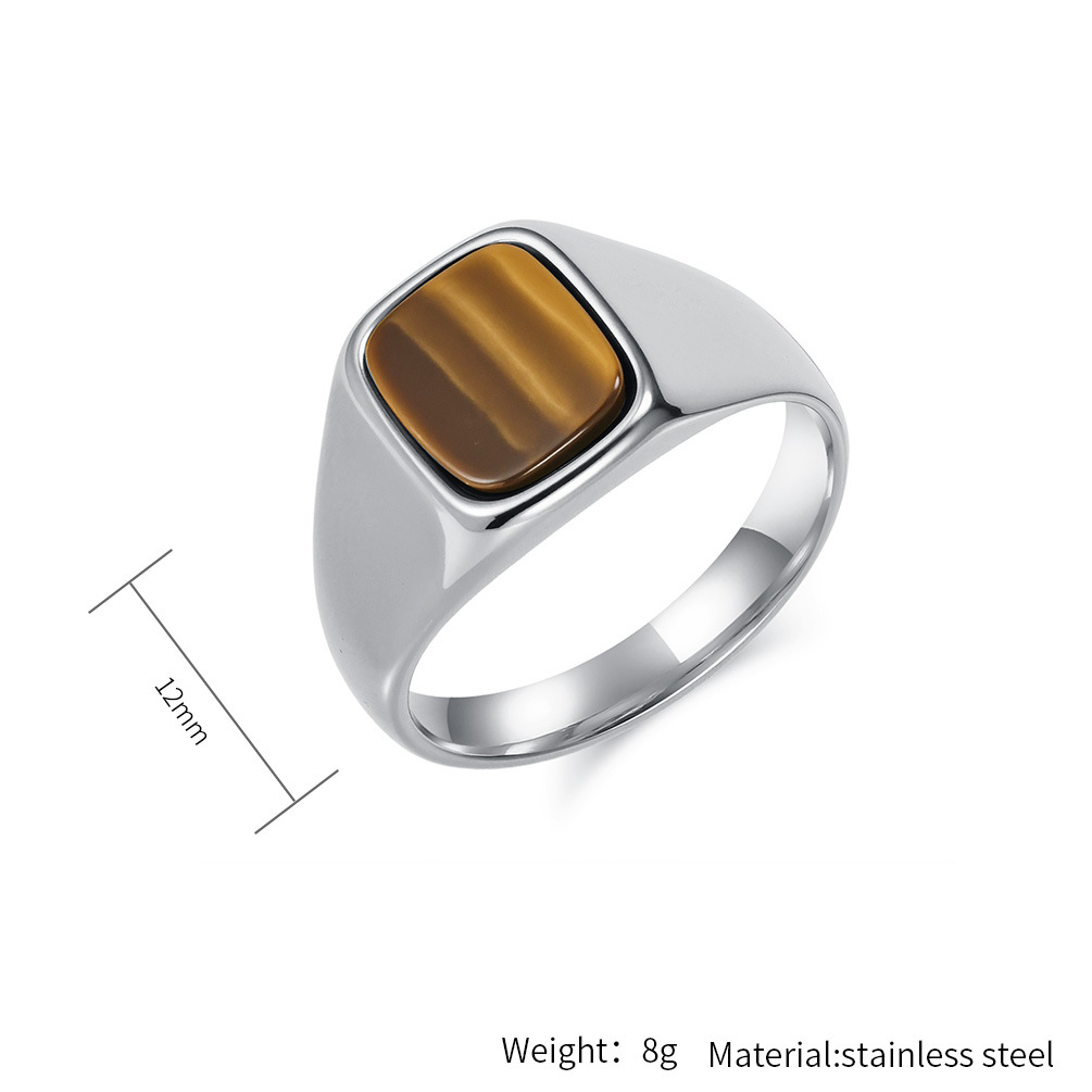 새로운 패션 빈티지 스테인리스 스틸 호안석 블랙 스톤  - Mens Signet Ring 리뷰 및 가격