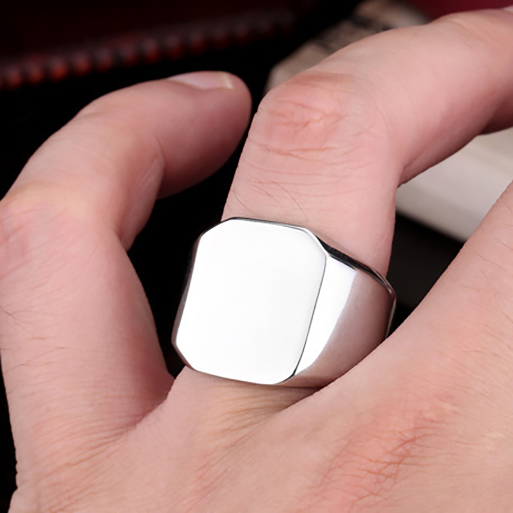 남성용 큰 너비 시그넷 반지, 티타늄 스틸 쥬얼리, 실 - Mens Signet Ring 리뷰 및 가격