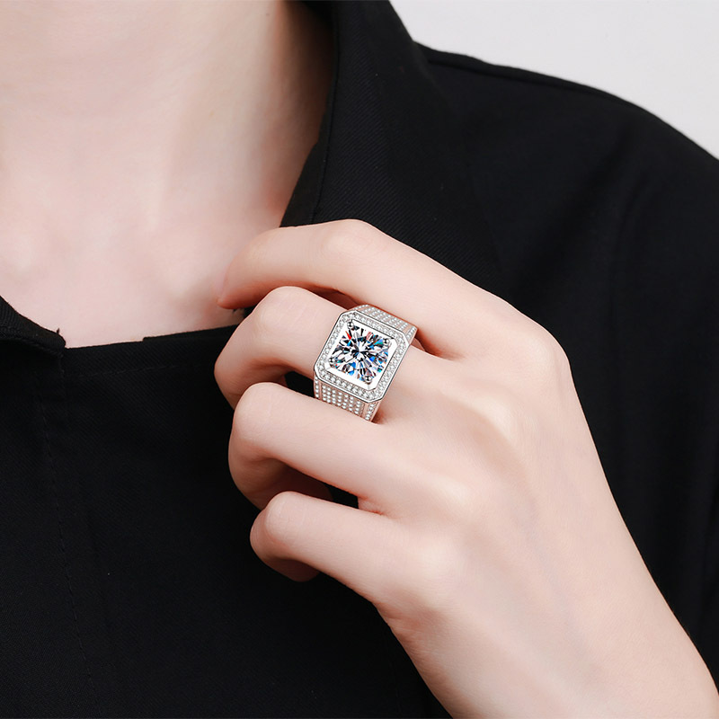 D-컬러 VVS1 5CT 스퀘어 모이사나이트 시그넷 링 - Mens Signet Ring 리뷰 및 가격