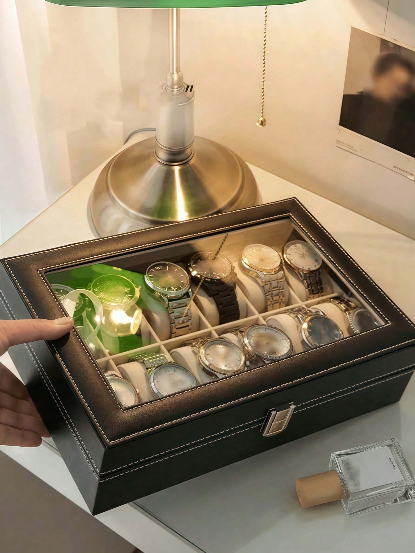 잠금장치가 있는 가죽 시계 상자, 대용량 시계 진열 케 - Jewelry Organizer Watches 리뷰 및 가격