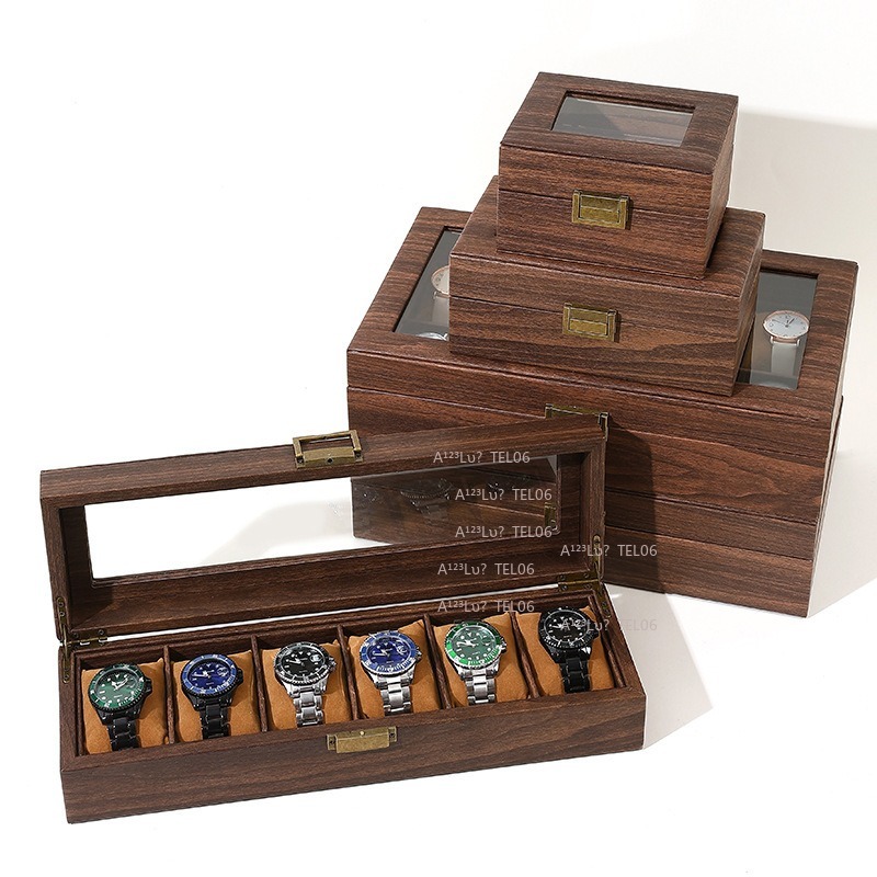 빈티지 나무결 PU 가죽 시계 상자 방진 디스플레이 주 - Jewelry Organizer Watches 리뷰 및 가격