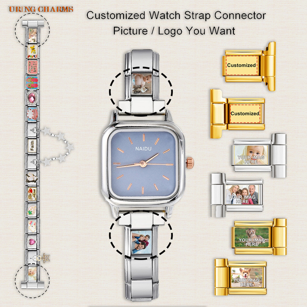 1쌍 사진 로고 맞춤형 시계 스트랩 커넥터 9mm 이탈 - Jewelry Watches Women 리뷰 및 가격