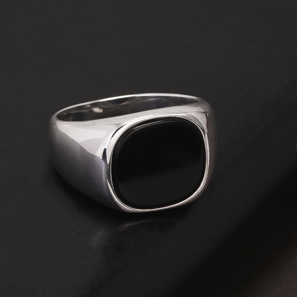 남자를위한 S925 스털링 실버 블랙 오닉스 인장 반지 - Mens Signet Ring 리뷰 및 가격