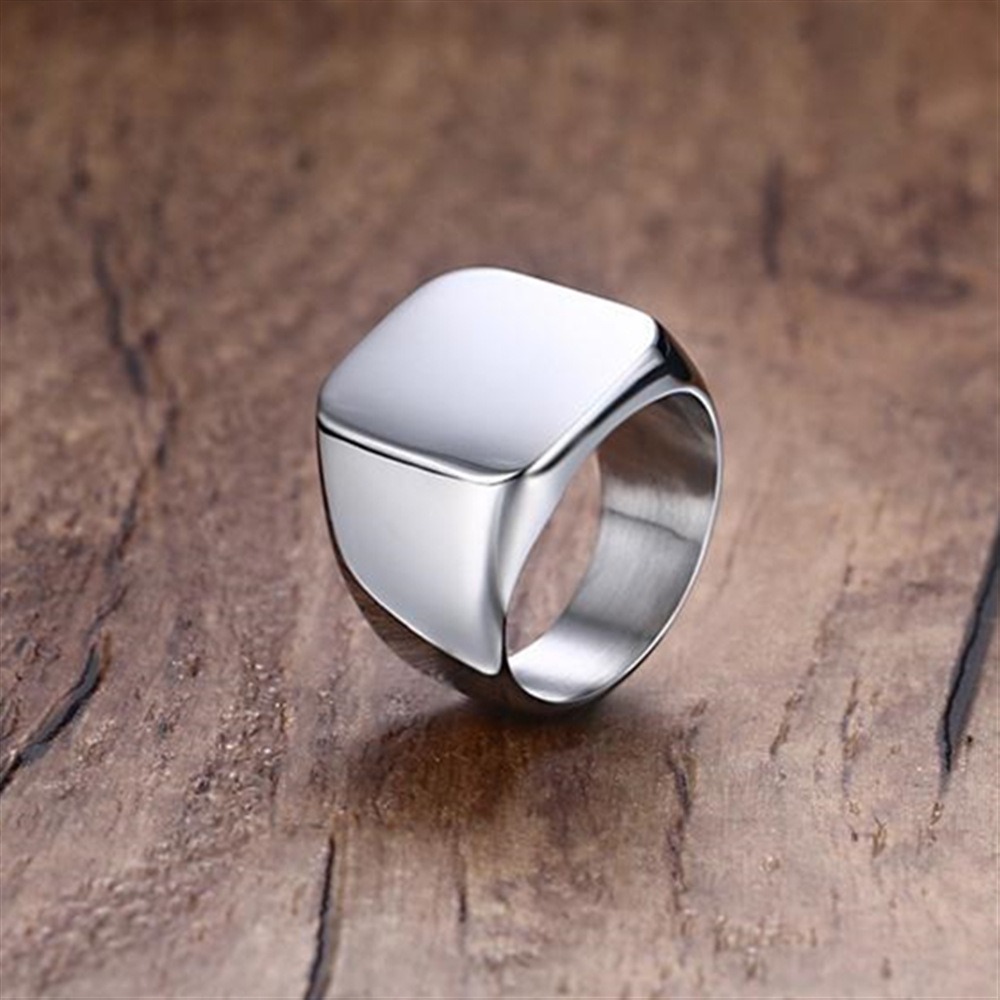 패션 남자 블랙 부드러운 스테인레스 스틸 반지 광택 인 - Mens Signet Ring 리뷰 및 가격