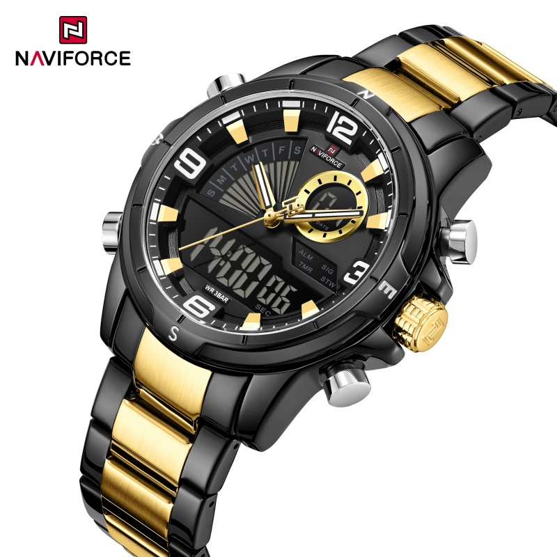 NAVIFORCE 남성용 듀얼 디스플레이 시계 3ATM - Watch Display Box 리뷰 및 가격